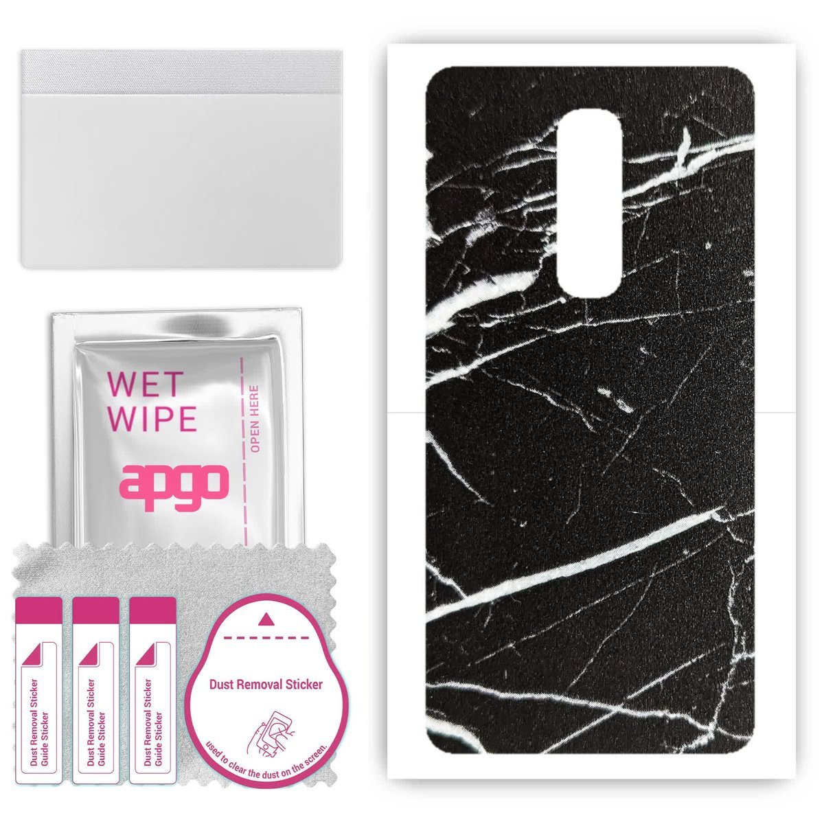 Folia naklejka skórka strukturalna na TYŁ do OnePlus 6 - Marmur Ciemny - apgo SKINS