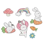 Zabawki kreatywne - Naklejki Haft diamentowy wesoły króliczek - miniaturka - grafika 1