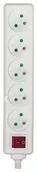 Przedłużacze i rozgałęźniki - Listwa przedłużacza z wyłącznikiem, 5 gniazd, biała - miniaturka - grafika 1