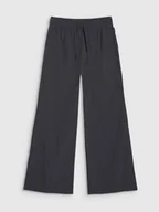 Spodnie damskie - Damskie spodnie casual 4F 4FWSS25TTROF1012 - czarne - miniaturka - grafika 1