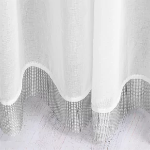 Firana 140 x 270 Dekoracyjna Crystal Taśma Biały - Firany - miniaturka - grafika 3
