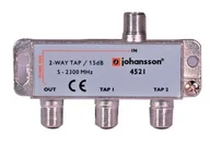 Akcesoria TV-SAT - 2 WAY TAP Odgałęźnik 2-krotny Johansson 15 dB 4521 - miniaturka - grafika 1