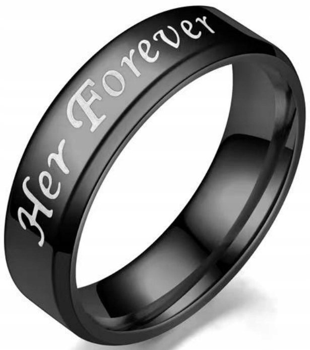 Czarny Pierścionek Her Forever Pierścień Ring