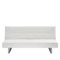 Sofy i kanapy - Beliani Sofa z funkcją spania skóra ekologiczna biała 189 cm DERBY mała - miniaturka - grafika 1