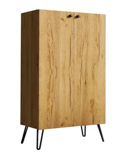 Wysoka komoda z półkami w stylu loft dąb craft D5-M60 - Komody - miniaturka - grafika 1