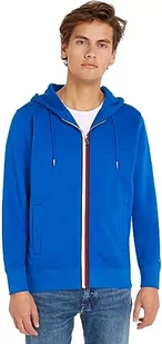 Tommy Hilfiger Męska bluza z kapturem Split Global w paski, ultramiękka, L, Ultraniebieski, L - Bluzy męskie - miniaturka - grafika 1
