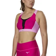 Biustonosze - Biustonosz damski Mizuno High Support Bra Pink Peacock S - miniaturka - grafika 1