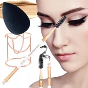 Akcesoria i kosmetyki do stylizacji brwi - Zestaw Profesjonalna Gąbka makijażu +pędzel brwi - miniaturka - grafika 1