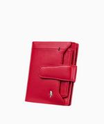 Portfele - PUCCINI Czerwony portfel damski skórzany z etui na wizytówki - miniaturka - grafika 1