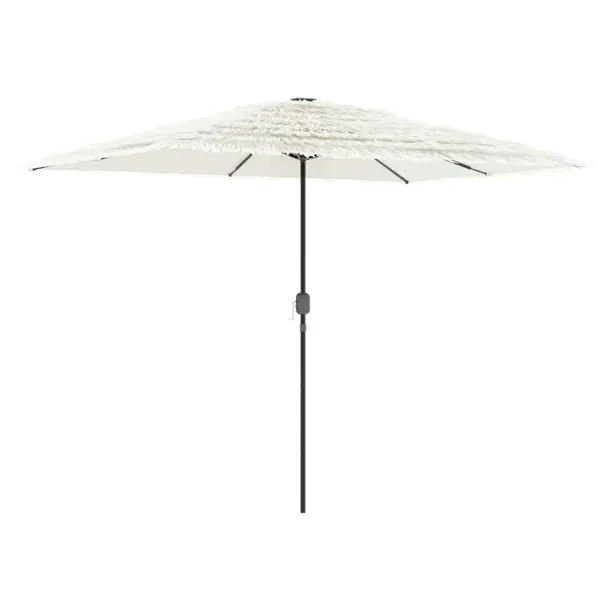 Parasol ogrodowy z mechanizmem korbowym, biały, 300x200x250 cm, średnica