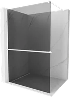 Ścianki i drzwi prysznicowe - Mexen Kioto+ ścianka prysznicowa z półką Walk-in 140 x 200 cm, grafit, biała - 800-140-121-20-40 - miniaturka - grafika 1