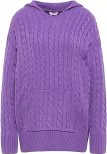 blonda Damska bluza z kapturem z dzianiny 12419378-BL01, fioletowa, XL/XXL, liliowy, XL-XXL - Bluzy damskie - miniaturka - grafika 1