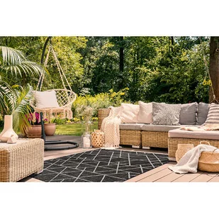 DYWAN SZNURKOWY SIZAL FLOORLUX 20508 black / silver TRÓJKĄTY Czarny, 120x170 - Dywany - miniaturka - grafika 1