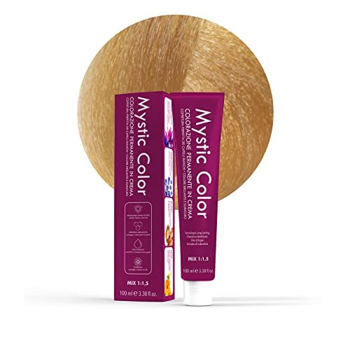 Mystic Color - trwałe farbowanie kremowe z olejkiem arganowym i nagietkiem - długotrwała farba do włosów - kolor bardzo jasny złoty blond 9,3-100 ml