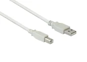 Kable komputerowe i do monitorów - Alcasa USB 2.0 A/B, 0.25m kabel USB 0,25 m USB A USB B Biały 2510-025 - miniaturka - grafika 1