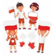 Dekoracje i nakrycia stołu na imprezę - LearnHow Dekoracje okienne dwustronne Patriotyczne 01 8 szt. - miniaturka - grafika 1