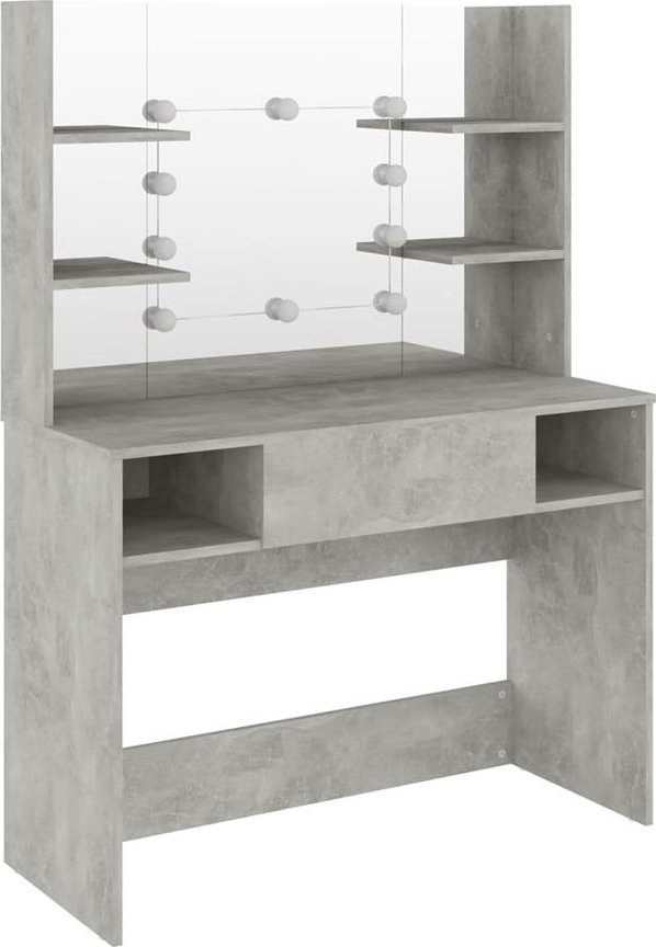 Elior Toaletka do makijażu z żarówkami LED szarość betonu- Soxo 3X