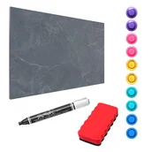 Tablice i flipcharty - Allboards Tablica magnetyczna metalowa MARMUR ANTRACYT SZARY 60x40cm MetalBoards blacha z nadrukiem na wszystkie rodzaje magnesów + zestaw akcesoriów GRATIS MB64_00034 - miniaturka - grafika 1