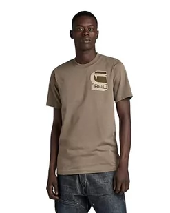 G-STAR RAW Męski t-shirt Shadow Gr. Slim R T, Brązowy (Turf D23901-336-273), XXL - Koszulki męskie - miniaturka - grafika 1