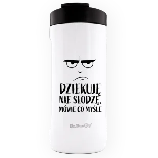 Kubek na napoje Dr.Bacty Notus 360 ml - Dziękuje, nie słodzę - biały - Kubki termiczne - miniaturka - grafika 1