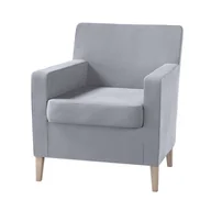 Pokrowce na meble - Dekoria pl pl Pokrowiec na fotel Karlstad srebrzysty szary 61 x 56 x 80 cm Velvet 621-704-24 - miniaturka - grafika 1