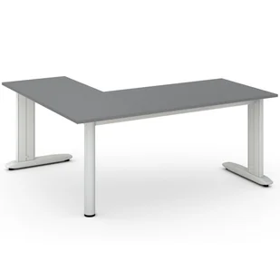 B2B Partner Biurko Flexible L 1800 x 1600 mm, antracyt 468275 - Stoły i stoliki do biura - miniaturka - grafika 1