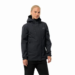 Damska kurtka przeciwdeszczowa Jack Wolfskin JASPER 2L JKT W black - XS - Kurtki damskie - miniaturka - grafika 1