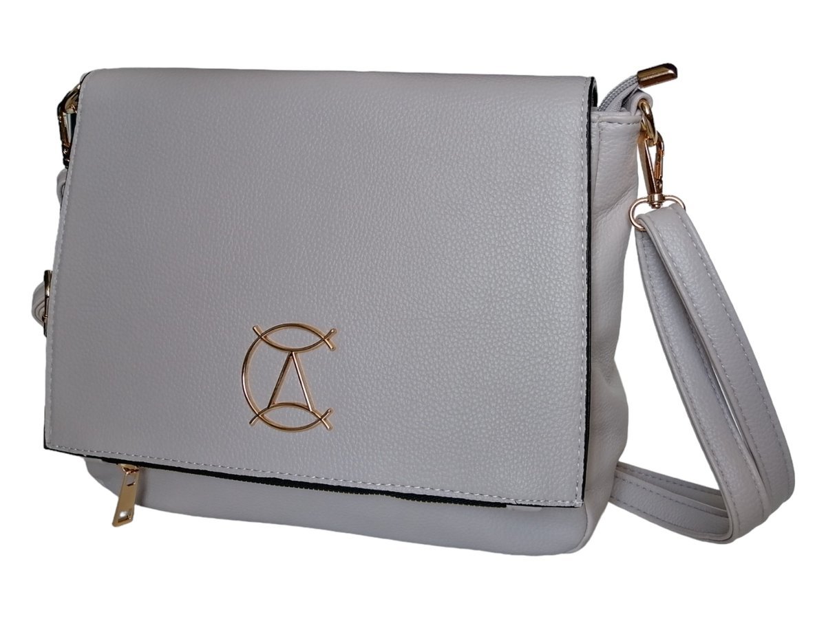 Klasyczna Torebka Damska, Szara Modna Listonoszka Damska Na Ramię