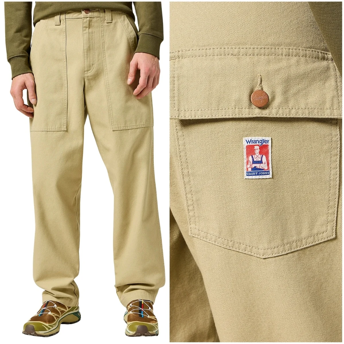 Wrangler Casey Jones Work Pant luźne bawełniane spodnie materiałowe W32 L32