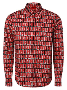 HUGO Koszula męska - Ermo Mężczyźni Slim Fit Bawełna czerwony|czarny wzorzysty, S - Koszule męskie - miniaturka - grafika 1