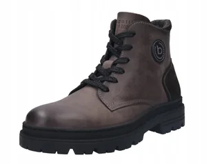 BUGATTI TRZEWIKI MĘSKIE SZARE SKÓRZANE 44 Ż7B - Botki męskie - miniaturka - grafika 1