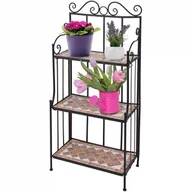 Kwietniki - Ambiance Kwietnik REGAŁ metalowy na kwiaty rośliny zioła 3-poziomowy 58x26x110 cm 330242 - miniaturka - grafika 1