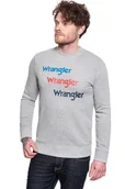 Bluzy męskie - WRANGLER SEASONAL LOGO SWEAT MID GREY MEL W6A5HAX37 112130662 - Wrangler - miniaturka - grafika 1