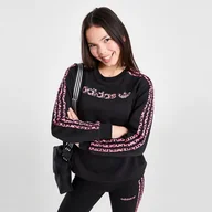 Bluzy damskie - ADIDAS BLUZA LEOPARD INFILL CREW BLK GIRL - adidas - miniaturka - grafika 1