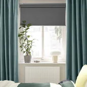 Zasłony - IKEA SANELA Zasłona zaciemniające taśma, tunel, żabki 140 cm x 300 cm - miniaturka - grafika 1