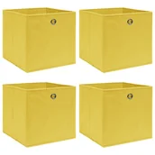Pudła i pojemniki do przechowywania - VidaXL Pudełka, 4 szt., żółte, 32x32x32 cm, tkanina - miniaturka - grafika 1