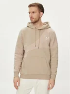 Bluzy męskie - Under Armour Bluza techniczna Ua Essential Flc Blocked Hd 1383070-299 Khaki Loose Fit - miniaturka - grafika 1