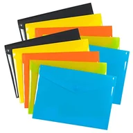 Portfele - eco-eco A6 50% recyklingowane różne kolory wciskany portfel na zatrzaski, plastikowe foldery (opakowanie 10), zielony, czarny, niebieski, żółty, pomarańczowy, eco078x2 - miniaturka - grafika 1