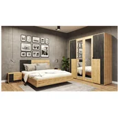 Meble do sypialni - Zestaw Sypialniany BAFRA - artisan/czarna sosna - miniaturka - grafika 1