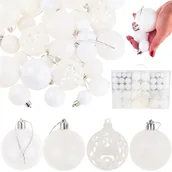 Bombki - BOMBKI CHOINKOWE białe ZESTAW XXL 100szt WZORY bombka BOMBEK 6/4/3cm - miniaturka - grafika 1