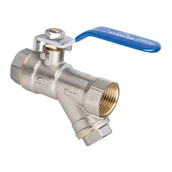 Zawory i kraniki - Zawór kulowy z filtrem z dźwignią stalową 1/2" GW Invena Prov - miniaturka - grafika 1