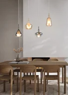 Lampy sufitowe - ALDEA 349400417 lampa wisząca na listwie różne klosze szkło chromowane i bursztynowe 4xE14 białe wykończenie - miniaturka - grafika 1