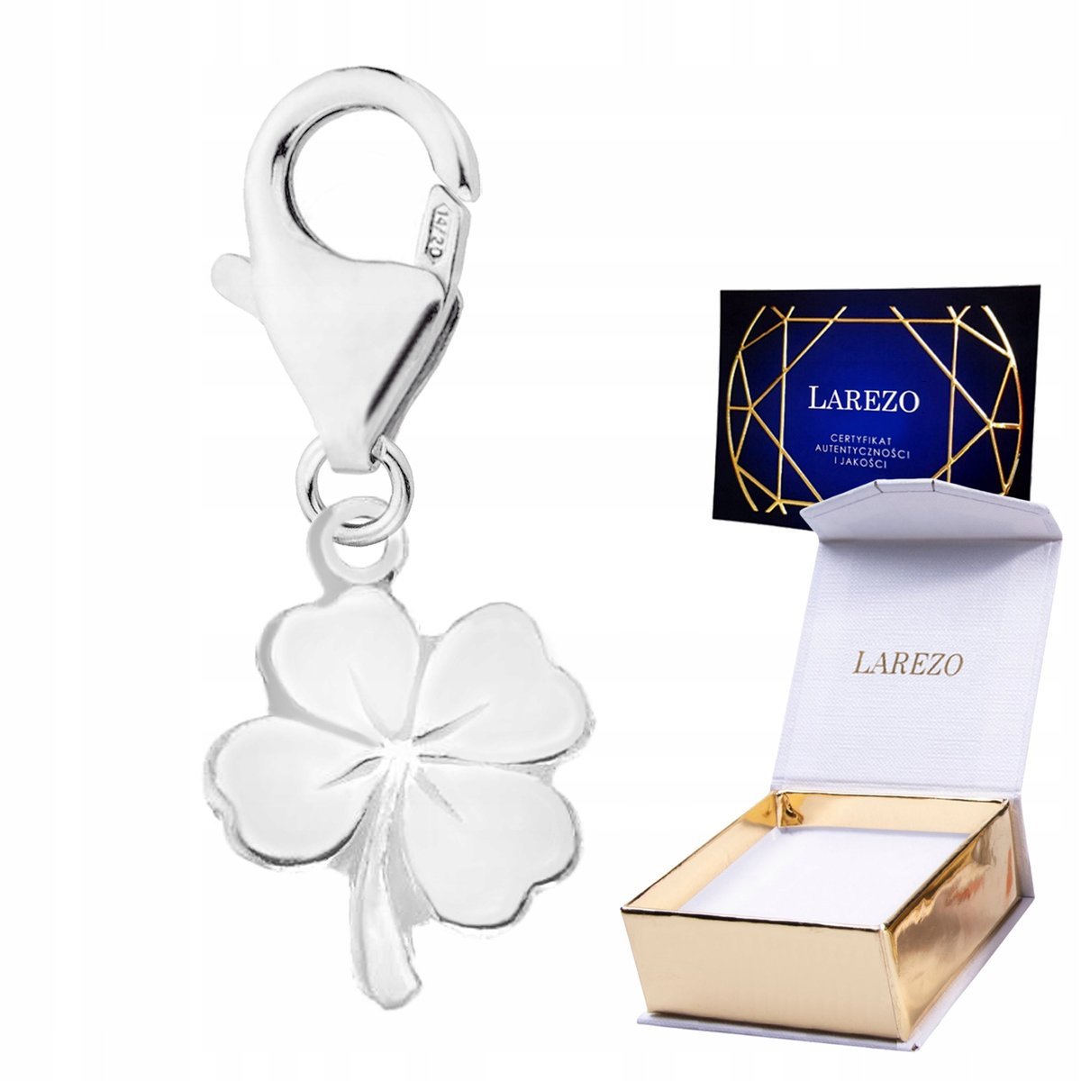 ZAWIESZKA SREBRNA Wisząca Czterolistna Koniczyna Kwiatek Kwiat SREBRO 925