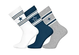 NFL Unisex Dallas Cowboys Crew Socks skarpety sportowe (3 sztuki) - Kimona, stroje i obuwie - miniaturka - grafika 1