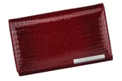 Portfele - Portfel Damski Skórzany GREGORIO Duży Z Suwakiem Lakierowany RFID GF-112 CZERWONY 15 x 10 x 4 [cm] - miniaturka - grafika 1