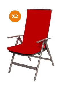 Poduszki na krzesło i fotel ogrodowy 110x47x4cm, czerwony komplet 2szt., poduszka na meble ogrodowe, poduszka zewnętrzna, poduszka ogrodowa/ Setgarden - Poduszki ogrodowe - miniaturka - grafika 1