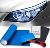 Akcesoria tuningowe - Niebieska Folia Do Lamp Reflektorów 2M Z Raklą Płynem Nożykiem Duży Zestaw - miniaturka - grafika 1