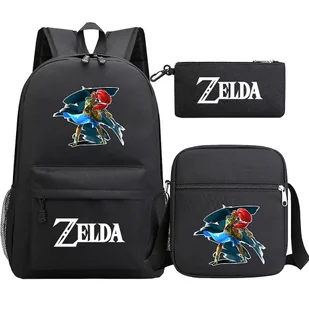 DUqi "Tears of the Kingdom of Zelda" Zelda z nadrukiem nastoletni uczeń Trzyczęściowy zestaw - męski i damski plecak na ramię 9 - Torebki damskie - miniaturka - grafika 1