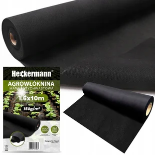 AGROTKANINA AGROWŁÓKNINA MATA ANTYCHWASTOWA CZARNA UV 3% 1,6x10m 150g/m2 - Agrowłókniny - miniaturka - grafika 1