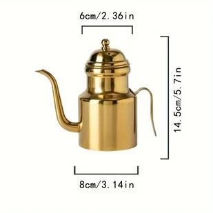 TEMU 1 szt., garnek do oleju ze stali nierdzewnej 304, duży czajnik do herbaty i kawy, gruby i trwały garnek do przechowywania przypraw, dozownik - Inne - miniaturka - grafika 1